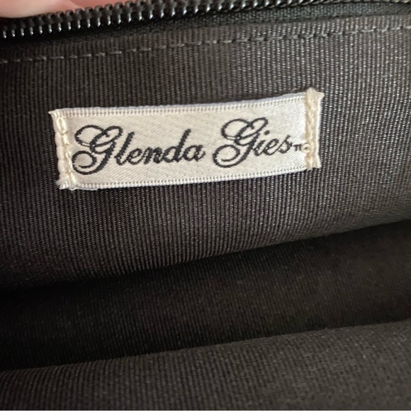 Stunning Glenda Gies Large Chenille Black & Creme Purse Handbag - No Straps - Picture 9 of 10